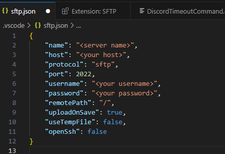 sftp.json file
